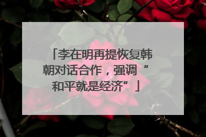 李在明再提恢复韩朝对话合作，强调“和平就是经济”